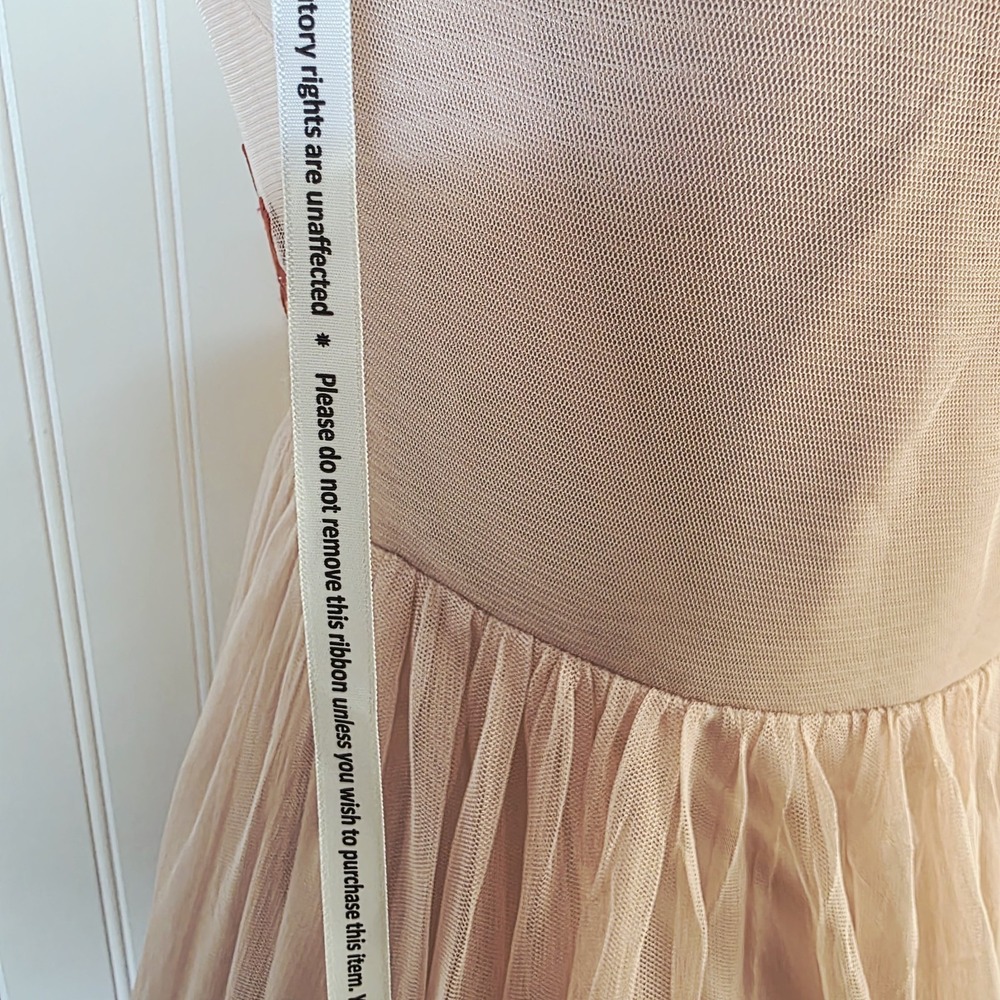 Frock & Frill NWT Romantic Blush Tulle Midi Dress | Embroidered Floral Size 6 - Picture 8 of 11
